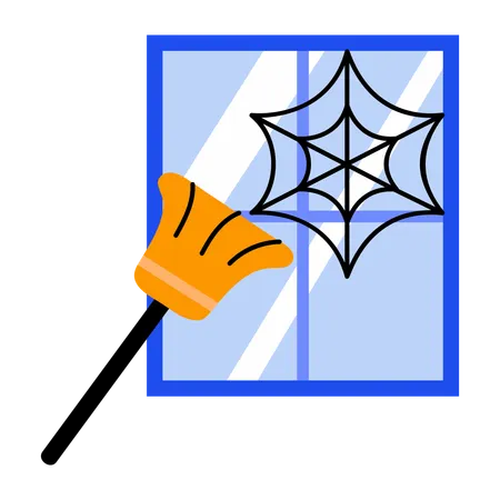 Cobweb Cleaning  Illustration