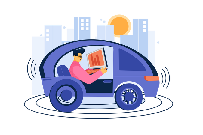 Coche auto conducido  Illustration