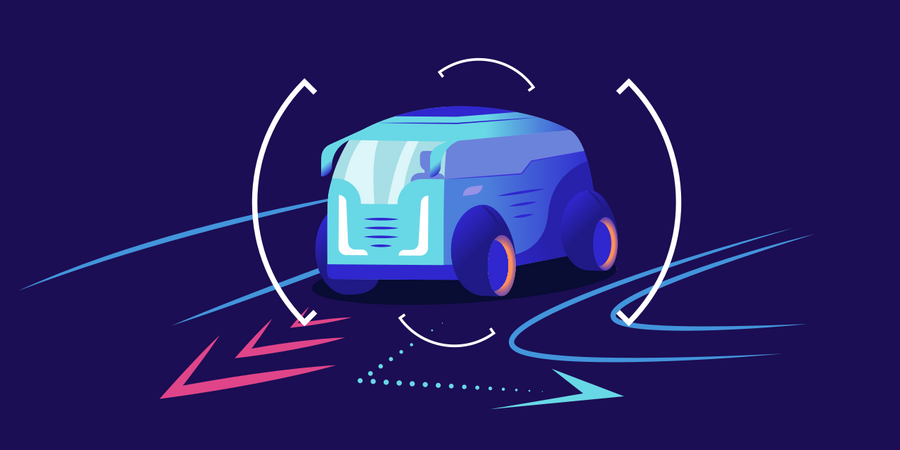 Coche auto conducido  Illustration