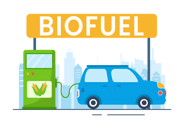 Coche de biocombustible  Ilustración