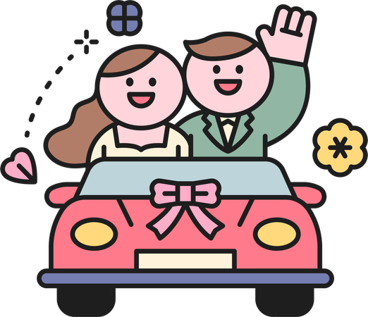 Coche de boda  Illustration