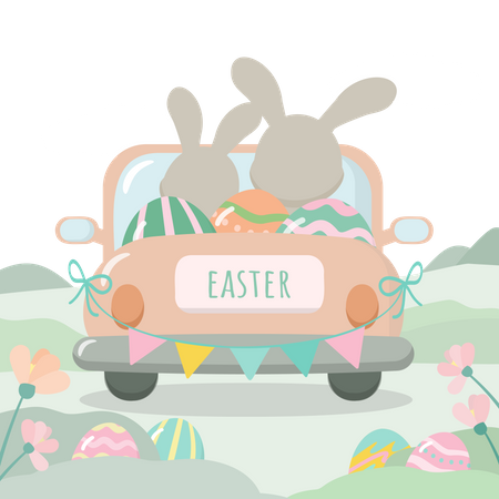 Coche de pascua  Ilustración