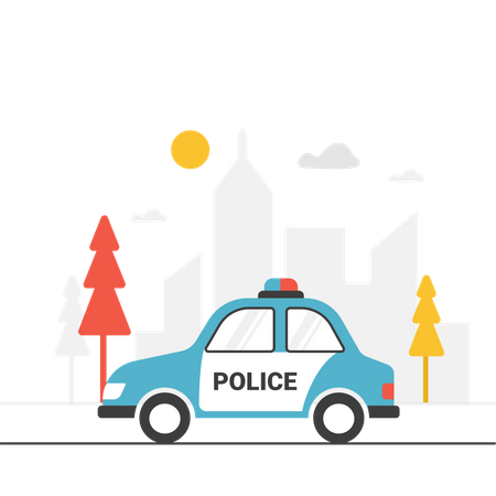 Coche de policía  Ilustración