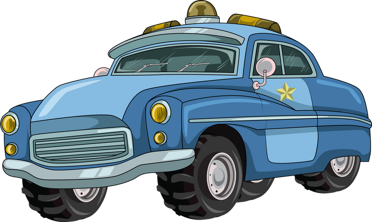 Coche de policía  Ilustración