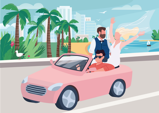 Coche de recién casados  Illustration