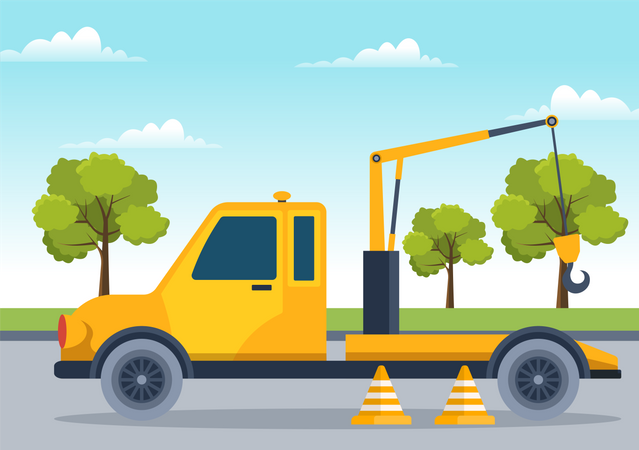 Coche de remolque automático  Ilustración