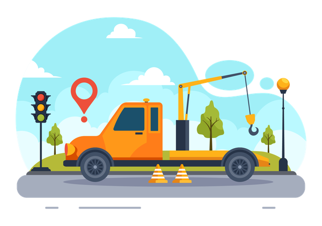 Coche de remolque automático  Illustration