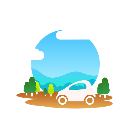 Coche de viaje  Illustration