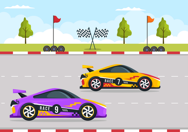 Coche deportivo de carreras de fórmula  Ilustración