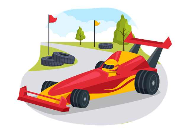 Coche deportivo de carreras de fórmula  Ilustración