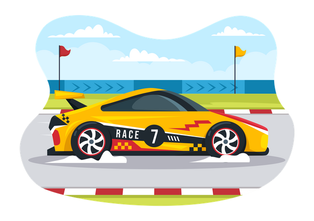 Coche deportivo de carreras  Ilustración
