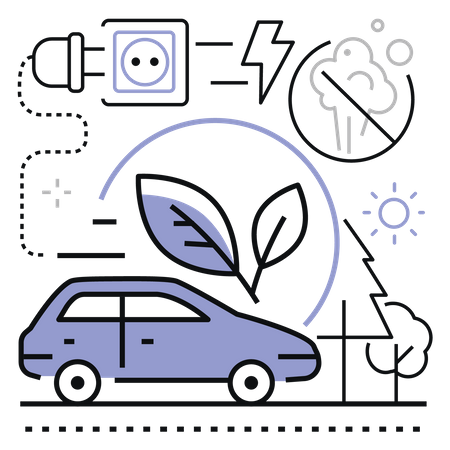 Coche eléctrico  Ilustración