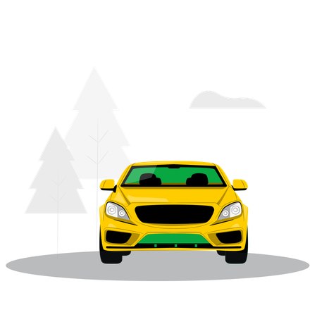 Coche estacionado en el bosque  Illustration