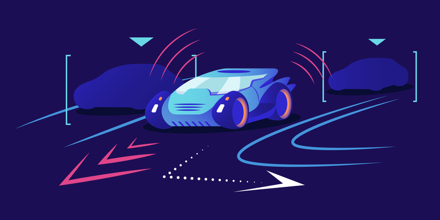 Coche sin conductor  Illustration