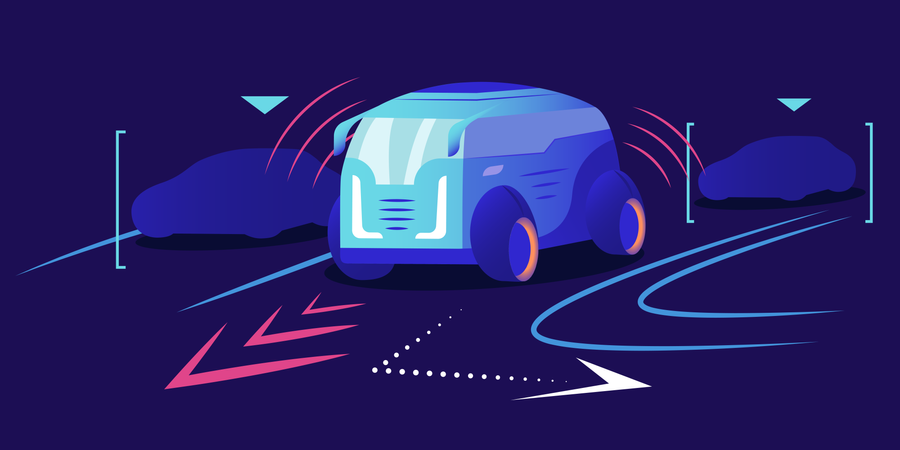 Coche sin conductor  Illustration