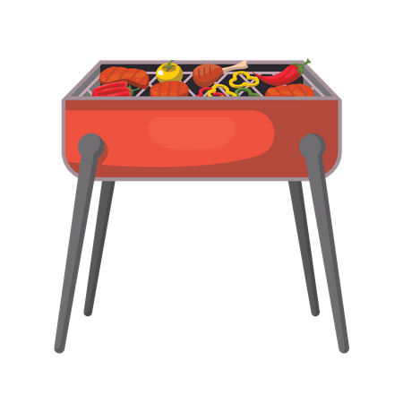 Cocina de barbacoa  Ilustración