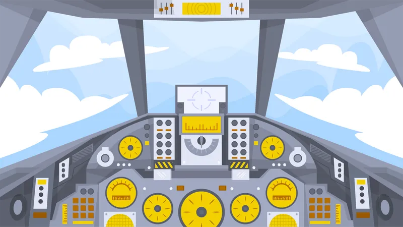 Cockpit d'avion de chasse  Illustration