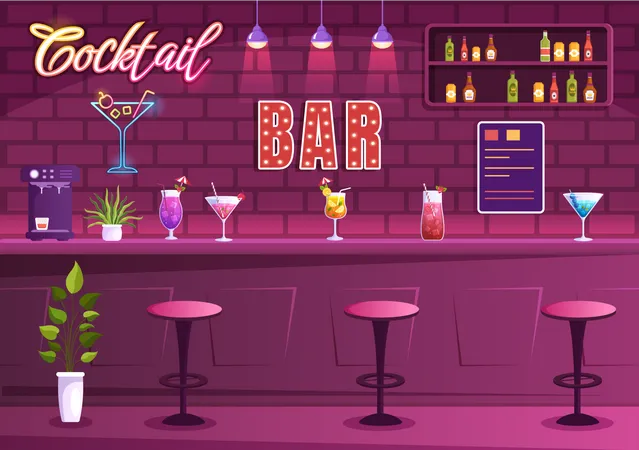 Cocktail Bar Illustration