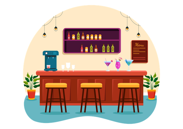 Cocktail Bar  Illustration