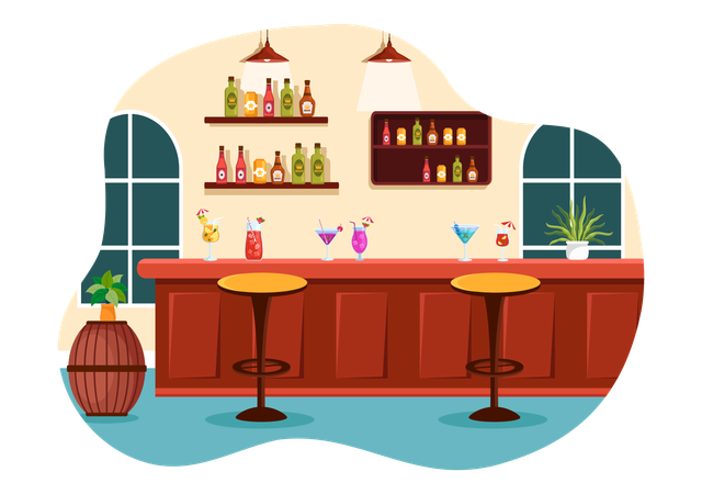 Cocktail Bar  Illustration