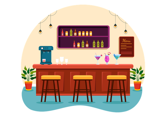 Cocktail Bar  Illustration