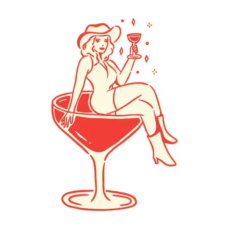 Fille cocktail  Illustration