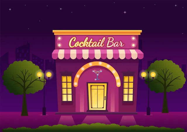 Cocktailbar-Gebäude  Illustration