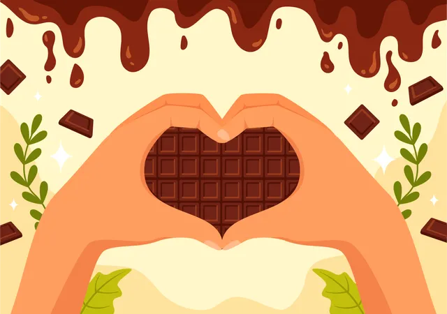 National Dark Chocolate Day Vector Illustration On February 1st For The Health And Happiness That Choco Brings In Flat Cartoon Background Design Illustration