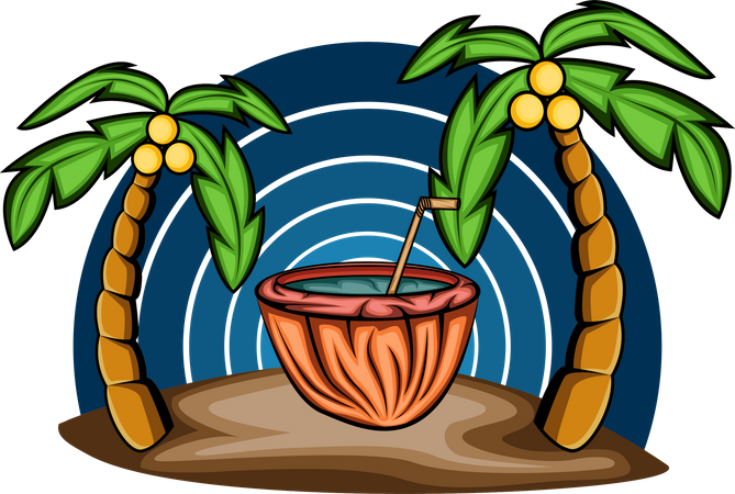 Coconut Beach  Illustration