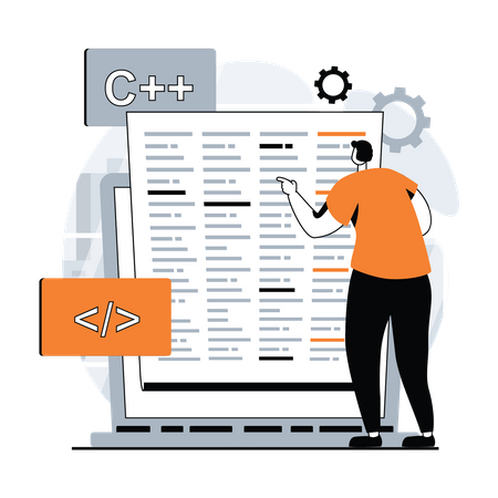 Développeur vérifiant le code  Illustration
