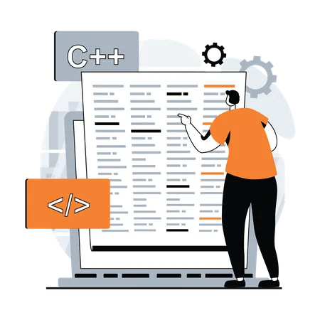 Développeur vérifiant le code  Illustration