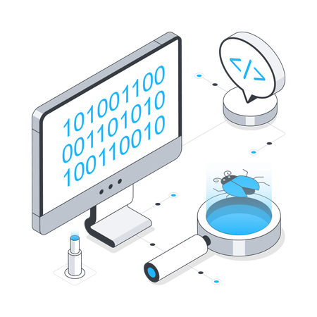 Code-Debugging auf dem Computer  Illustration
