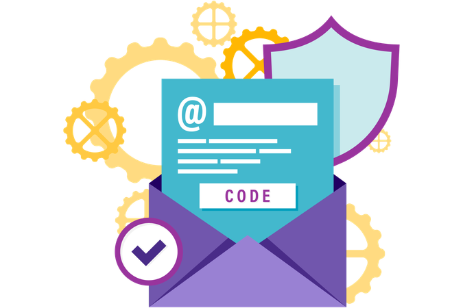 Vérification du code e-mail  Illustration