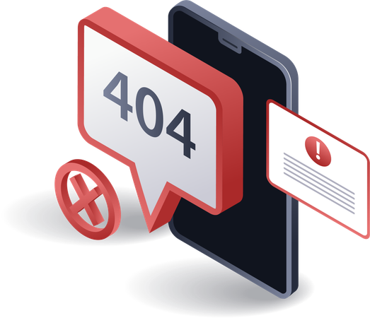 Code d'erreur de maintenance du smartphone 404  Illustration