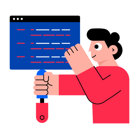 O fixador de código corrige o código  Ilustração