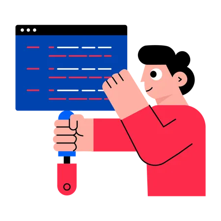 O fixador de código corrige o código  Ilustração
