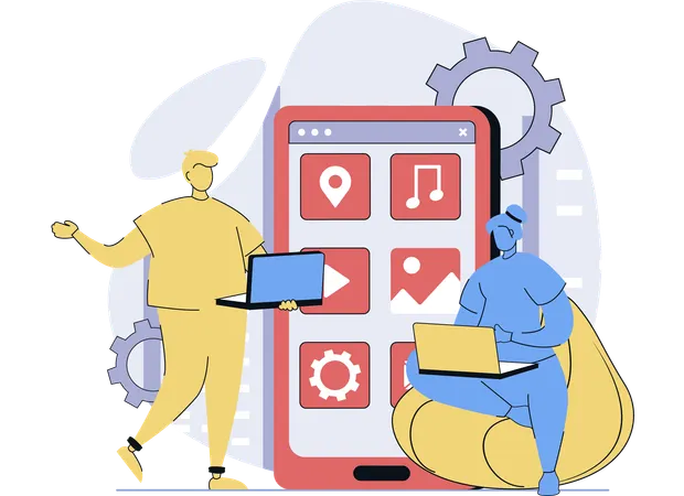 Coder codes for mobile functions  Illustration