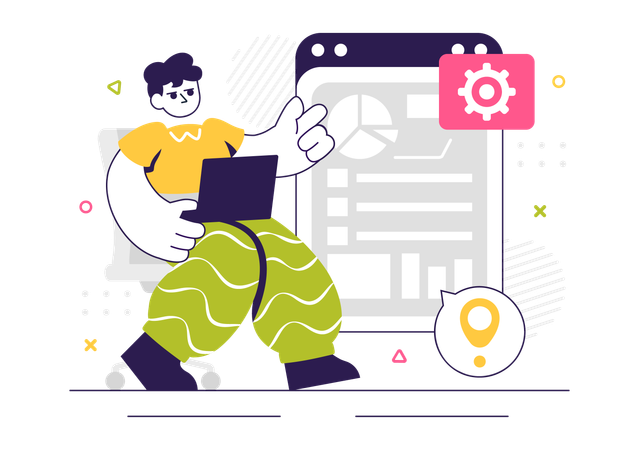 Coder develops ERP Software System  Illustration