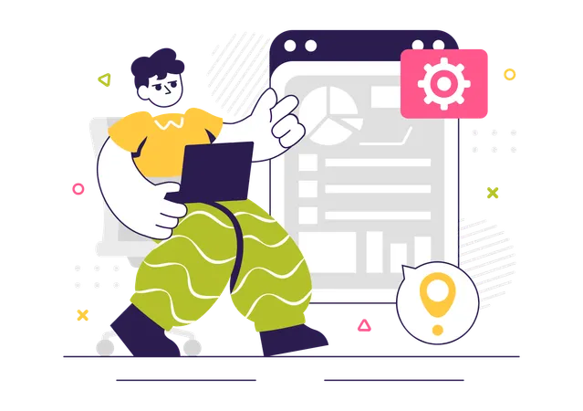Coder develops ERP Software System  Illustration