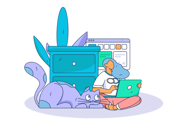 Coder doing web development  Illustration