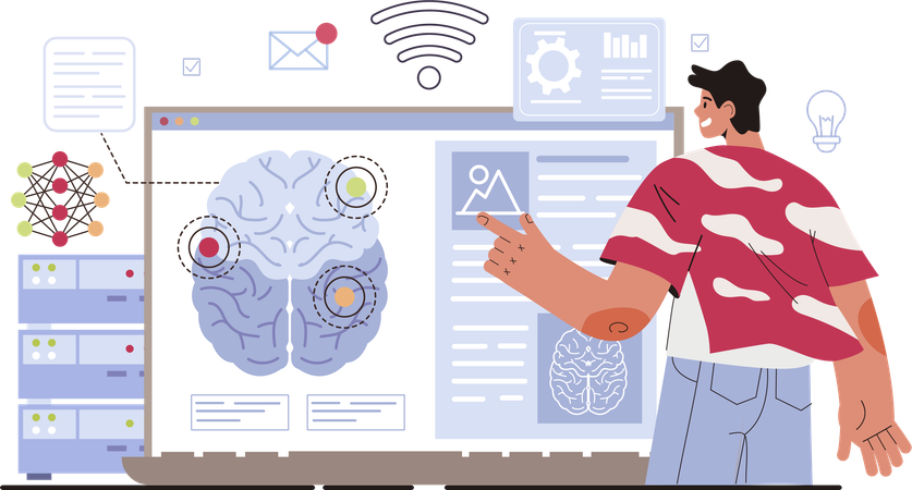 Coder doing web settings  Illustration