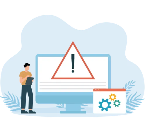 Coder faces Web Alert  Illustration