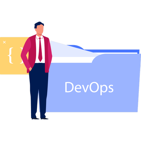 Coder searches for DevOps folder  Illustration