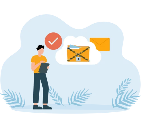 Un codeur sécurise les données du Cloud  Illustration