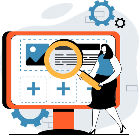 Coder sucht im Web nach neuem Code  Illustration