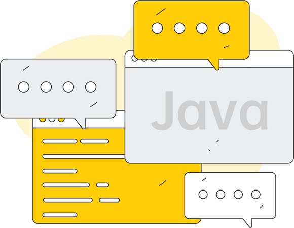 Coder writes programming lines  Illustration