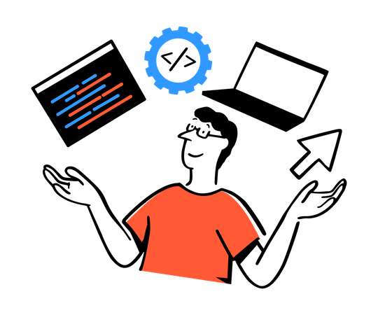 Codeur concevant un logiciel  Illustration
