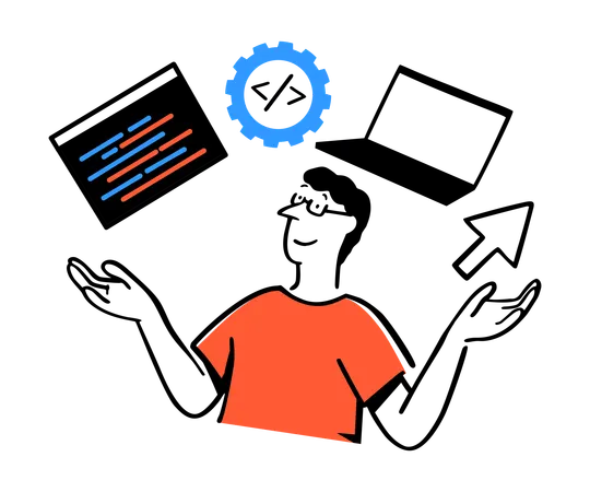Codeur concevant un logiciel  Illustration