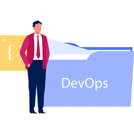 Le codeur recherche le dossier DevOps  Illustration