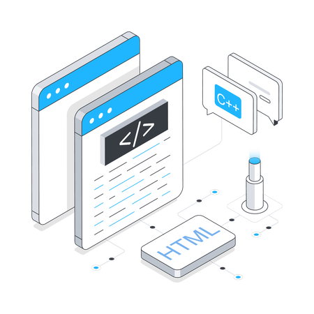 Codificação e desenvolvimento web  Ilustração